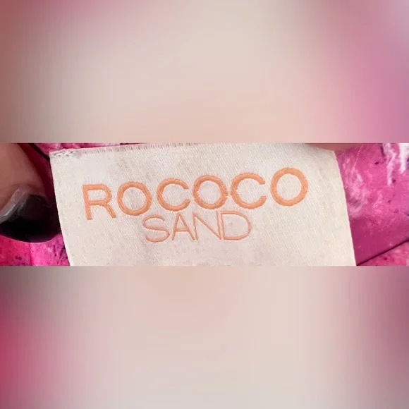 Rocco Sand One Shoulder Asymmetrical Fringe Dress Black Floral Cocktail Boho - Picture 5 of 7